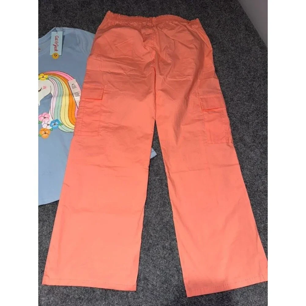 Flare Cargo Pants & Tshirt XL 14 School